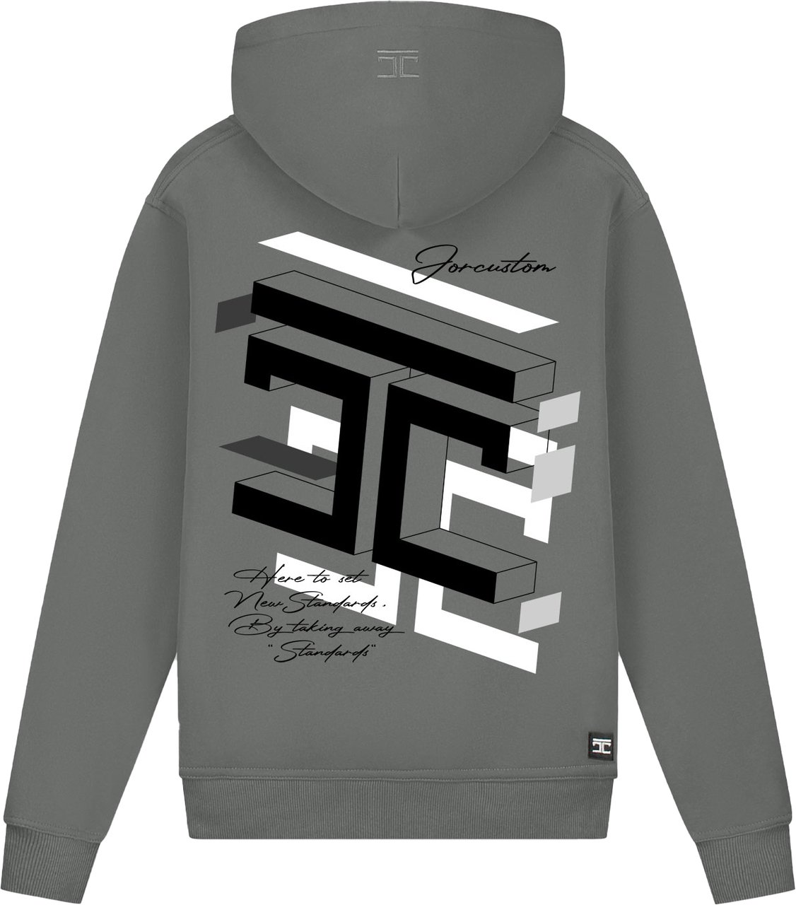 JORCUSTOM Assembly Slim Fit Hoodie DarkGrey Grijs