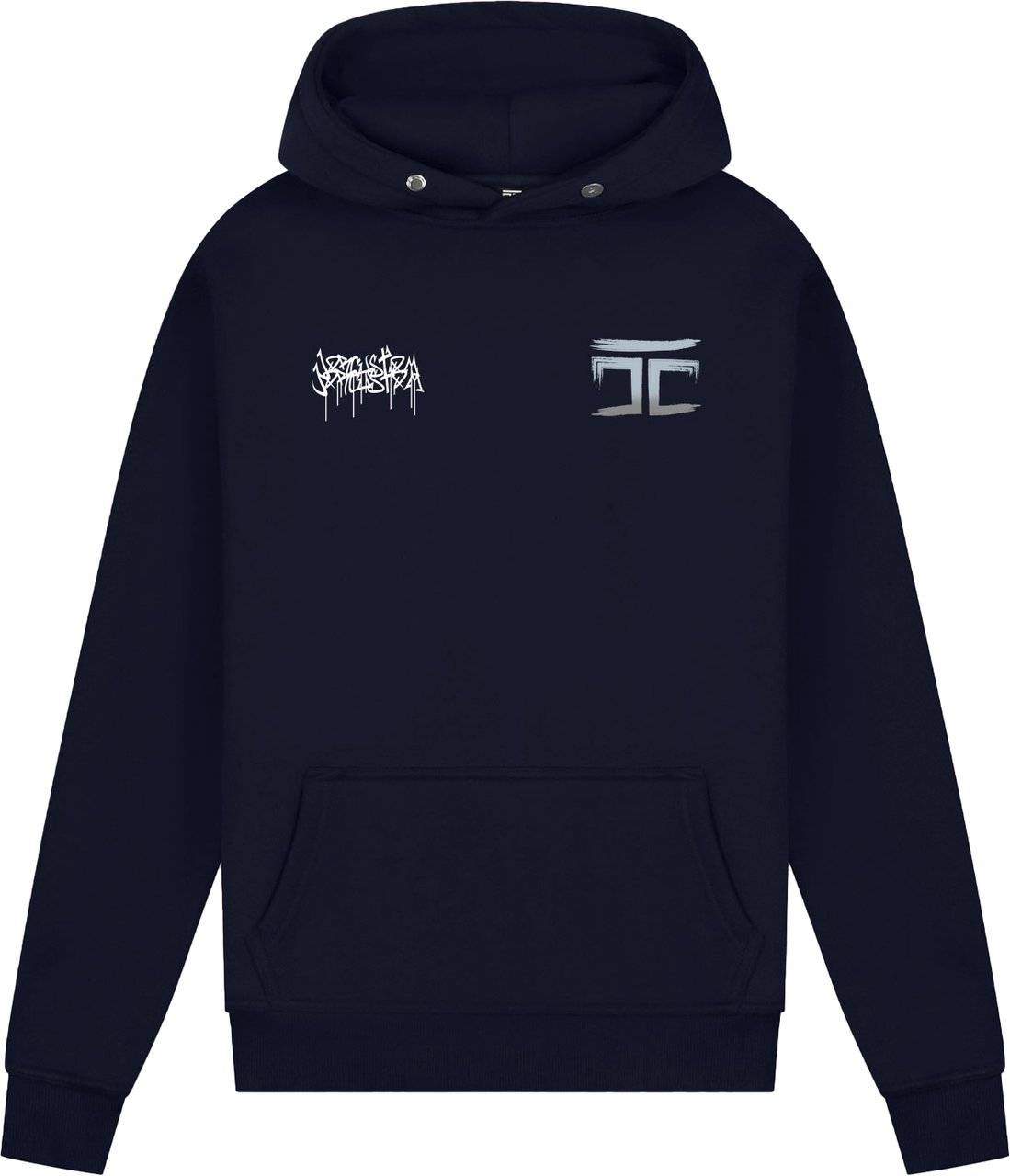 JORCUSTOM Graffiti Slim Fit Hoodie Navy Blauw