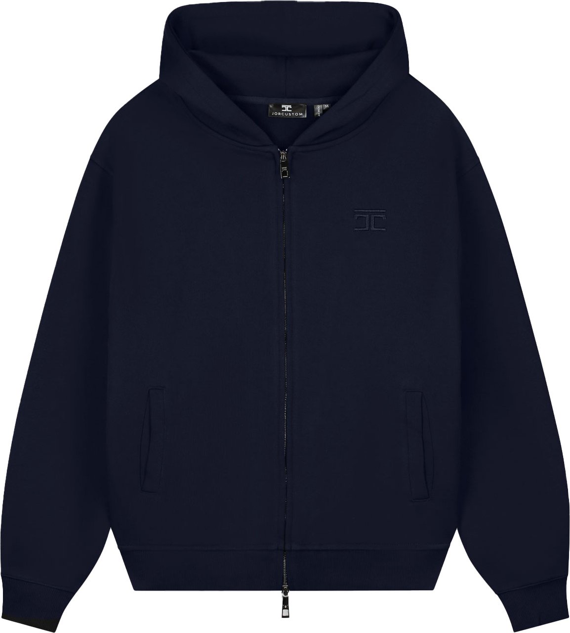 JORCUSTOM Bubble Zipped Hoodie Navy Blauw