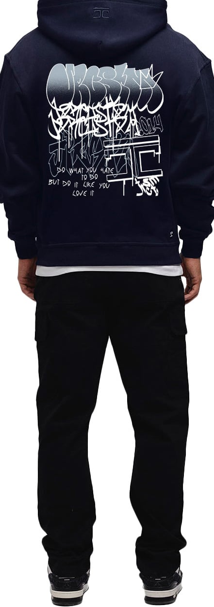JORCUSTOM Bubble Zipped Hoodie Navy Blauw