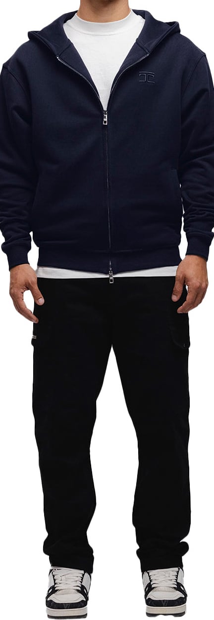 JORCUSTOM Bubble Zipped Hoodie Navy Blauw
