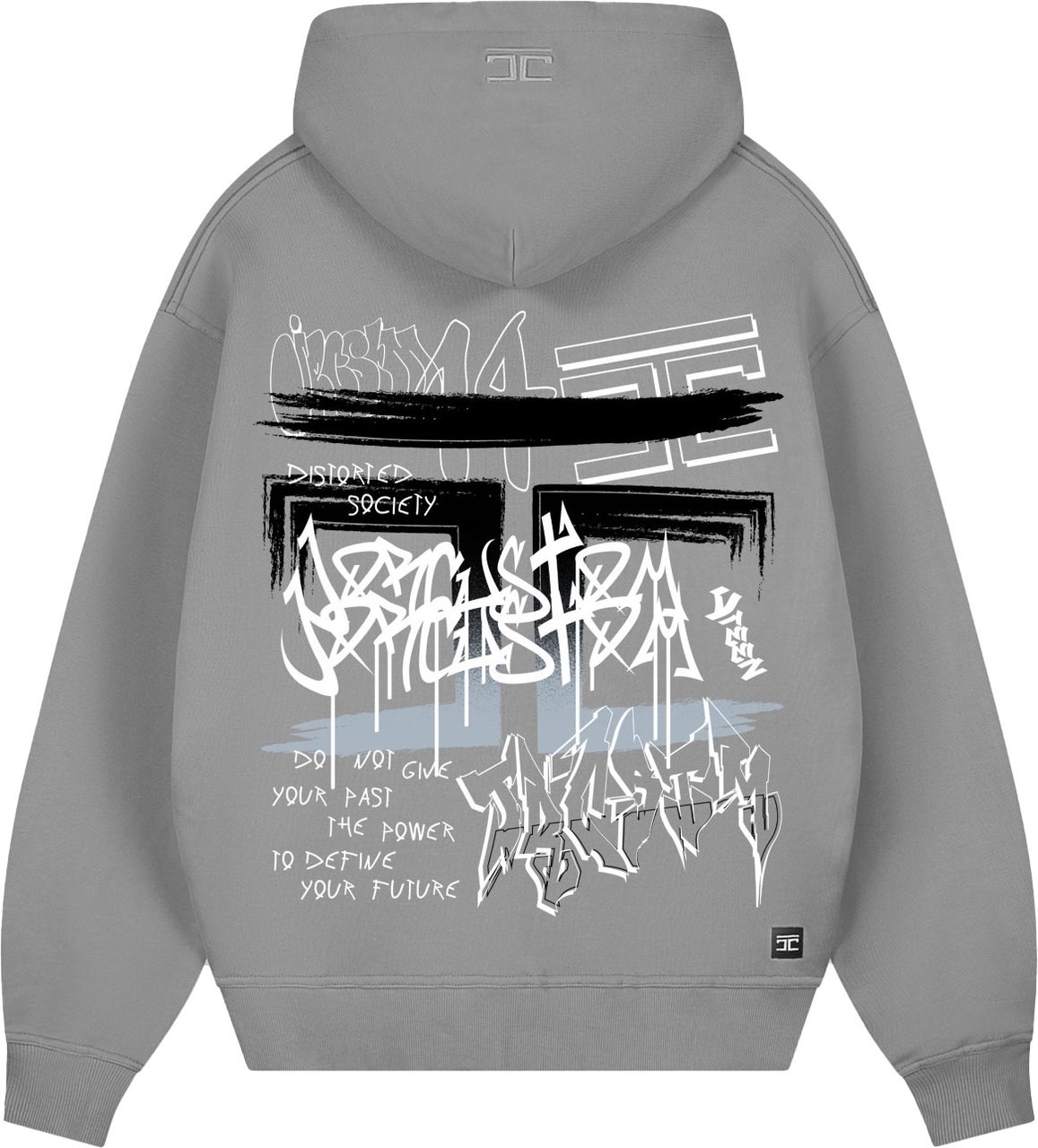 JORCUSTOM Graffiti Zipped Hoodie TitaniumGrey Grijs