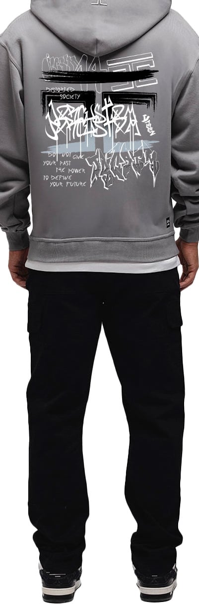 JORCUSTOM Graffiti Zipped Hoodie TitaniumGrey Grijs