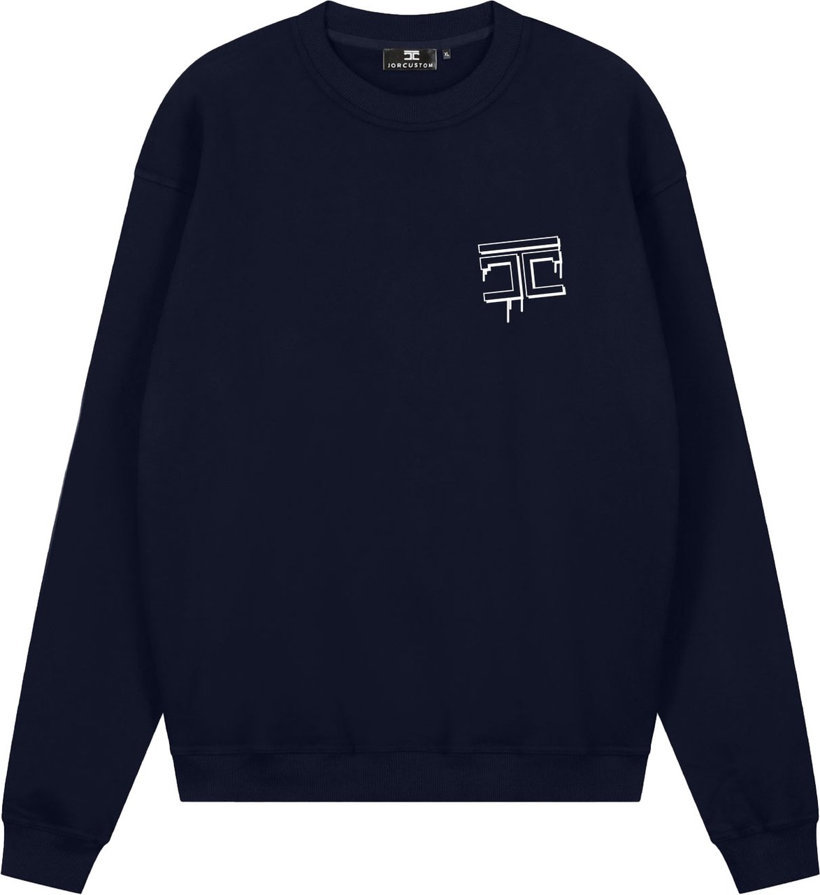JORCUSTOM Bubble Crewneck Sweater Navy Blauw