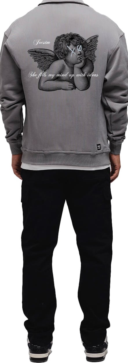 JORCUSTOM Angel Zip Sweater TiGrey Grijs