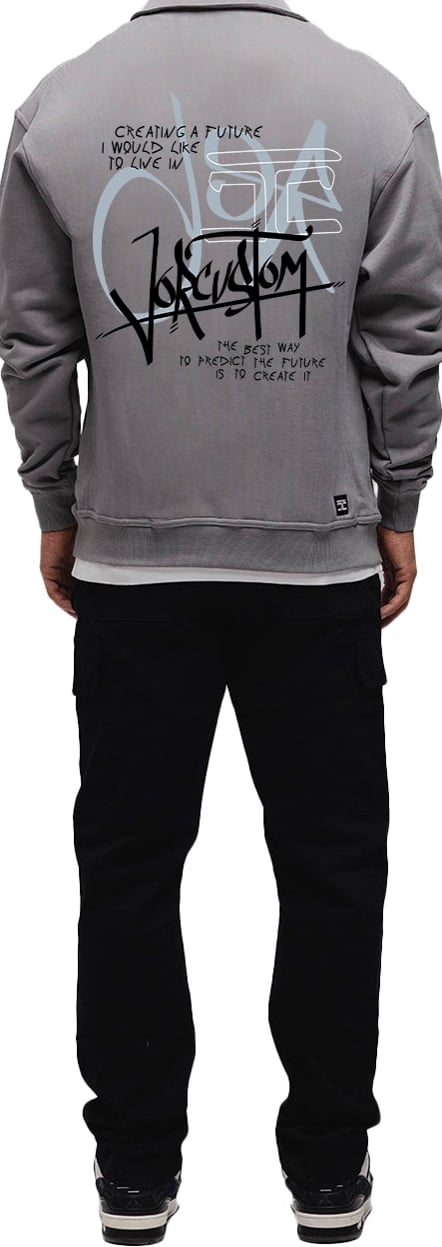 JORCUSTOM Future Zip Sweater TiGrey Grijs