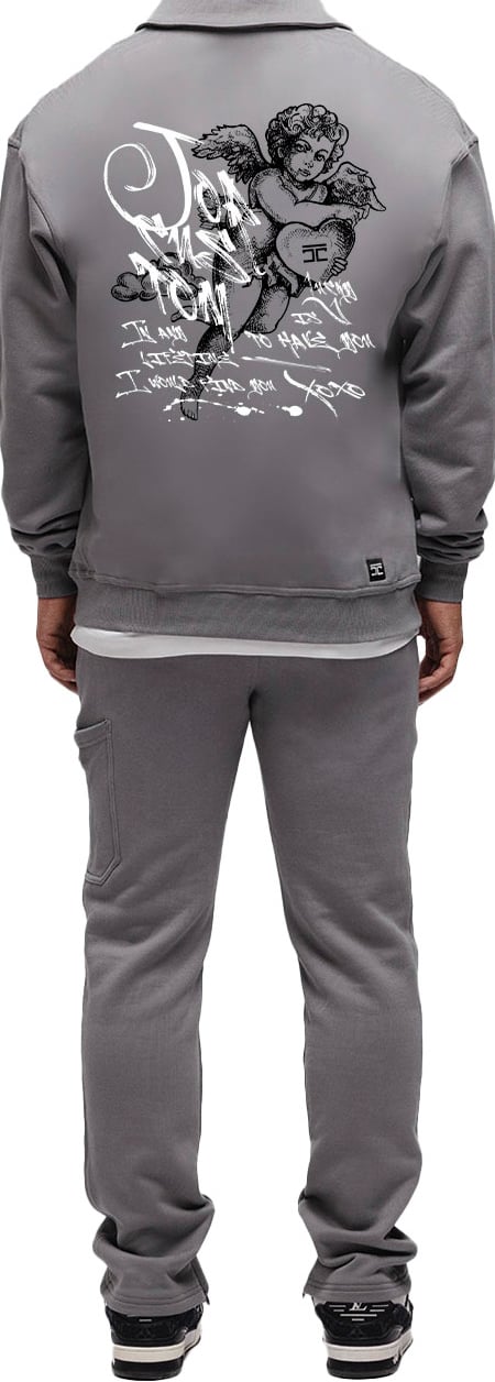 JORCUSTOM LoveAngel Zip Sweater TiGrey Grijs