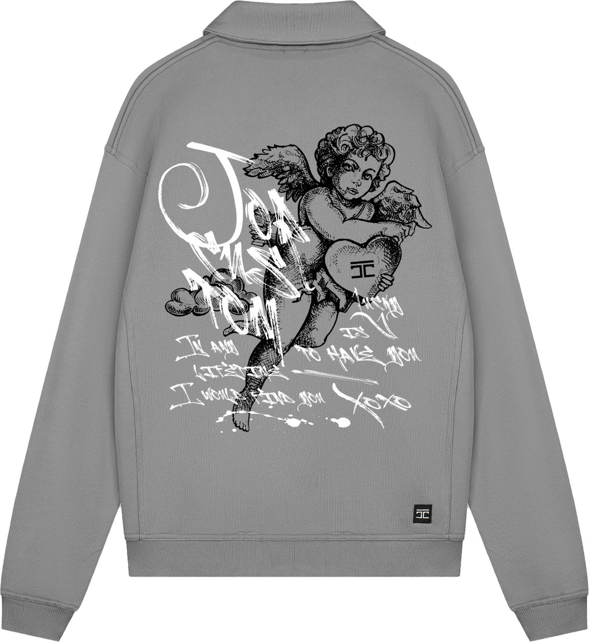 JORCUSTOM LoveAngel Zip Sweater TiGrey Grijs