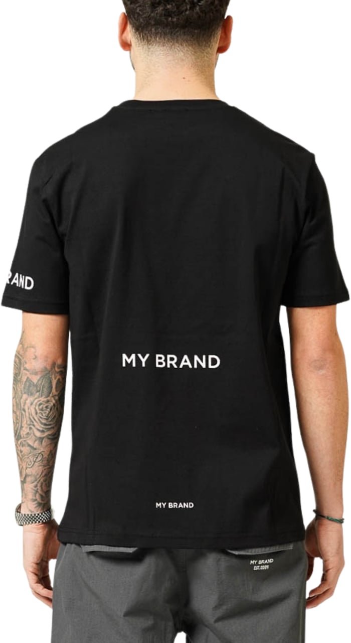My Brand MY BRAND UPSIDE DOWN LOGO BLACK T-SHIRT | BLACK Zwart