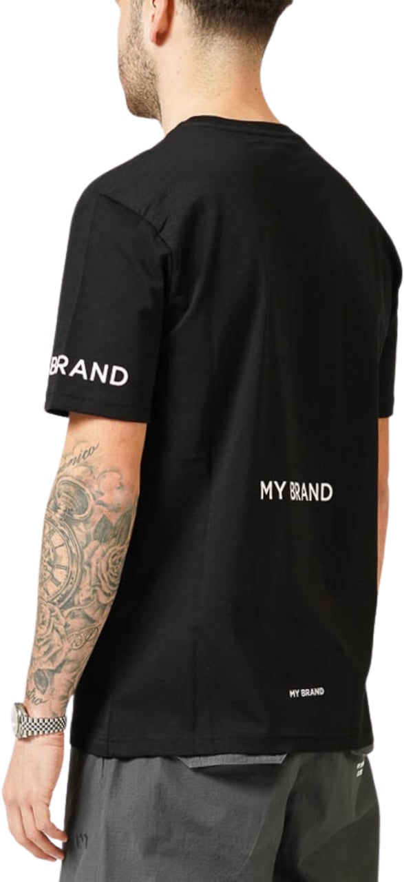 My Brand MY BRAND UPSIDE DOWN LOGO BLACK T-SHIRT | BLACK Zwart