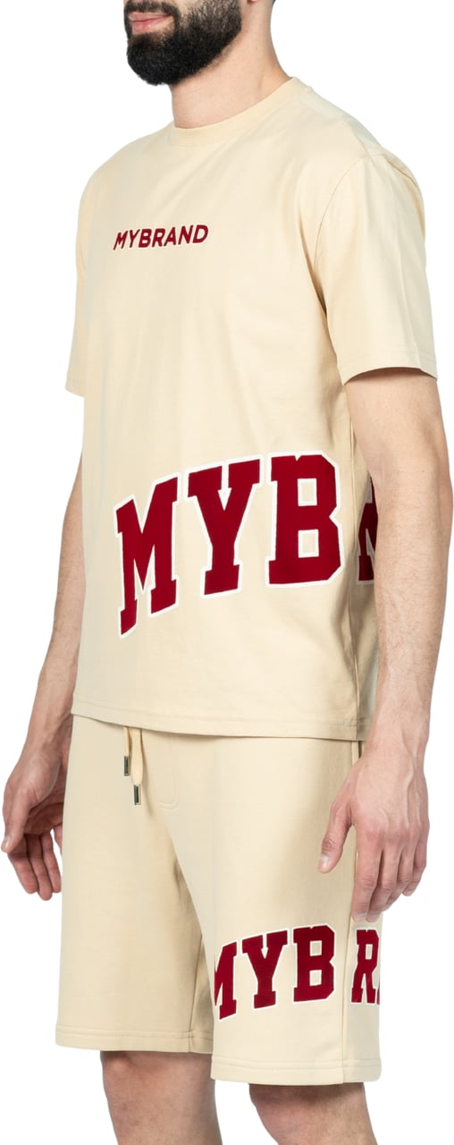 My Brand MYBRAND Bold Emblem Shirt Off-white/Blue | OFF-WHITE Wit