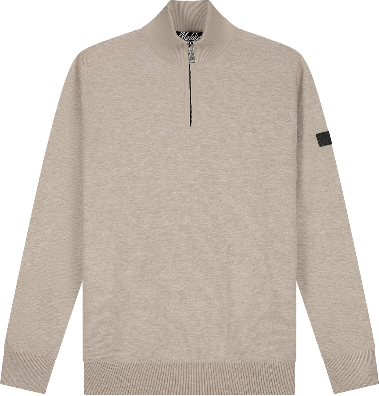 Malelions Malelions Men Knitted Quarter Zip Taupe