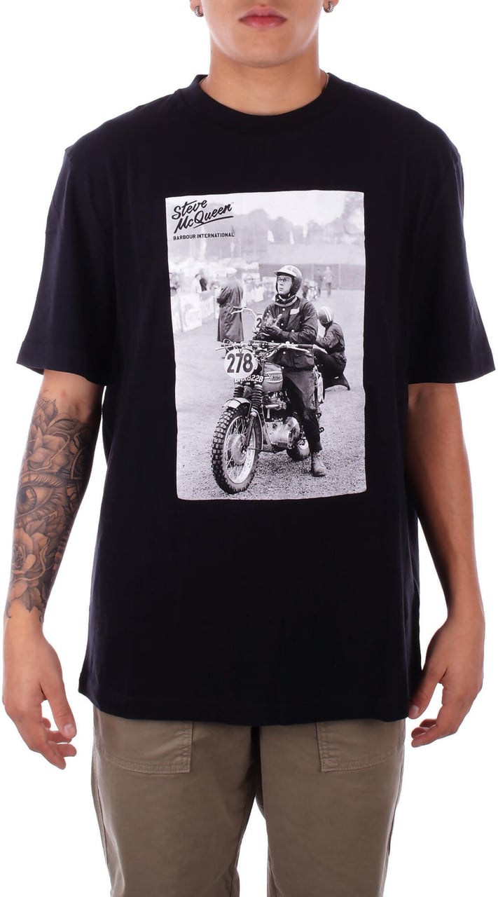 Barbour T-Shirts And Polos Black Zwart