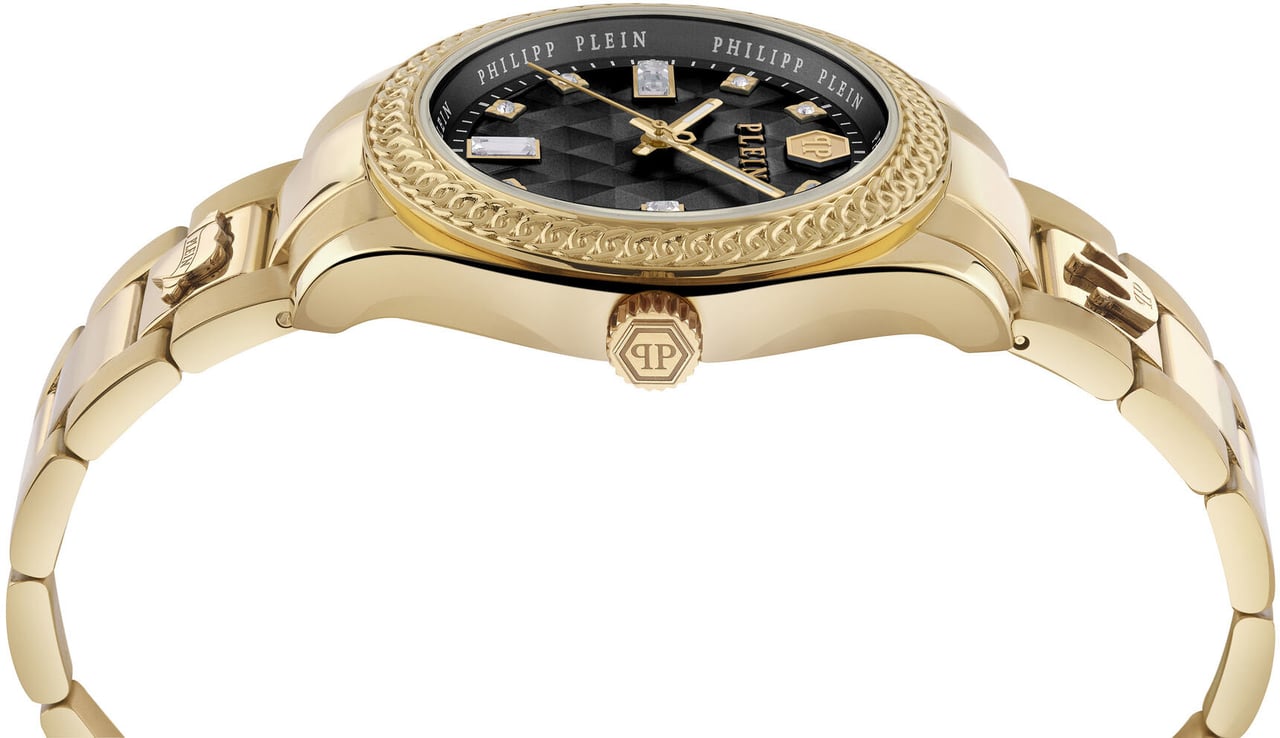 Philipp Plein PWCDA0624 Queen Crystal dameshorloge Zwart