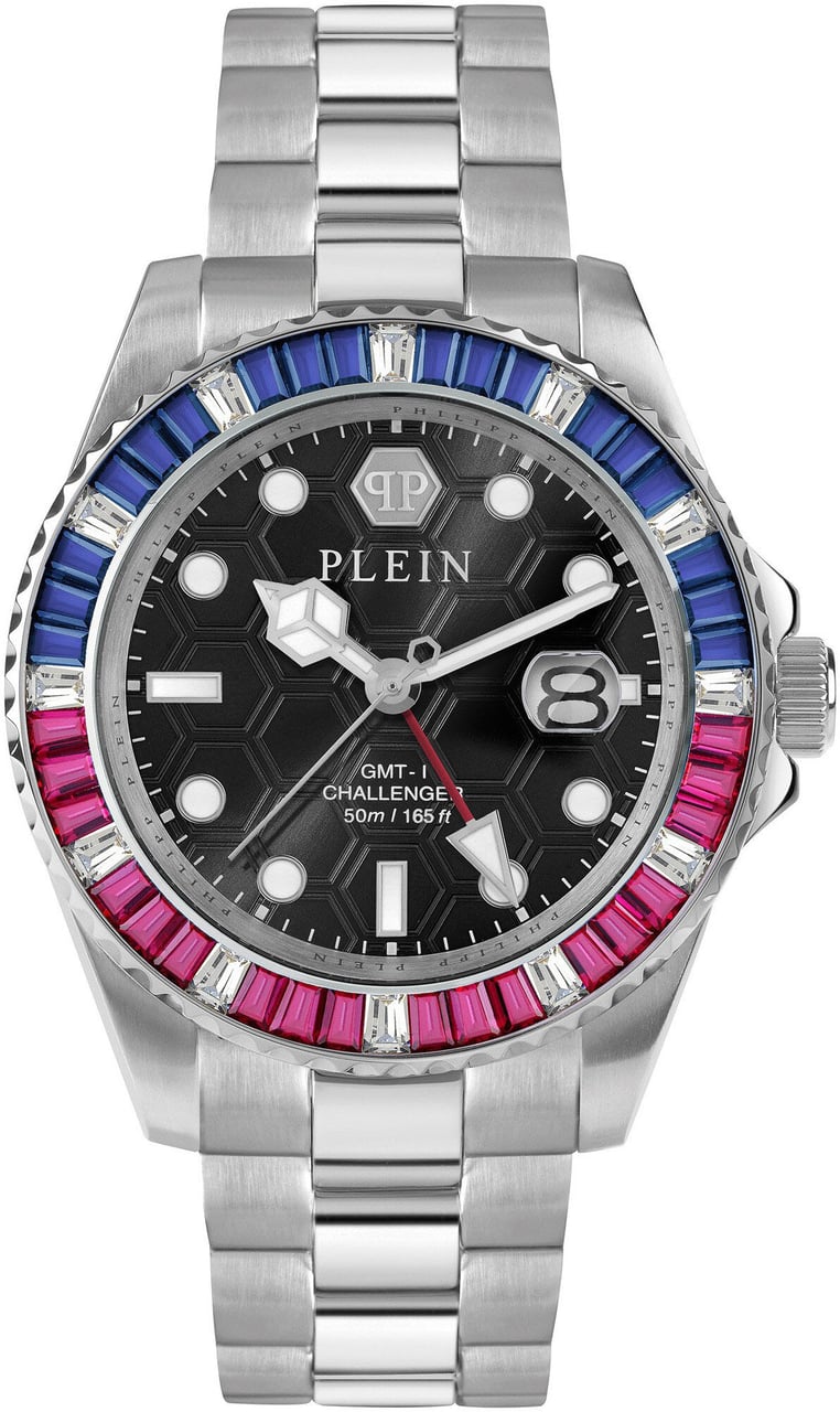 Philipp Plein PWPZA0124 GMT-I Challenger Baguettes horloge Zwart