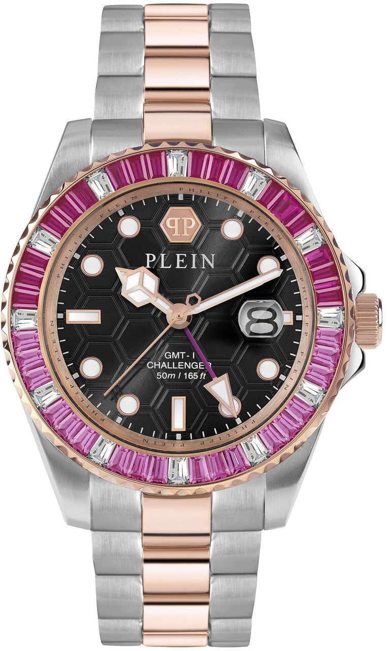 Philipp Plein PWPZA0424 GMT-I Challenger Baguettes horloge Zwart