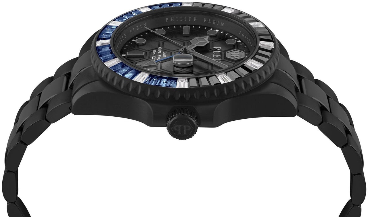 Philipp Plein PWPZA0324 GMT-I Challenger Baguettes horloge Zwart