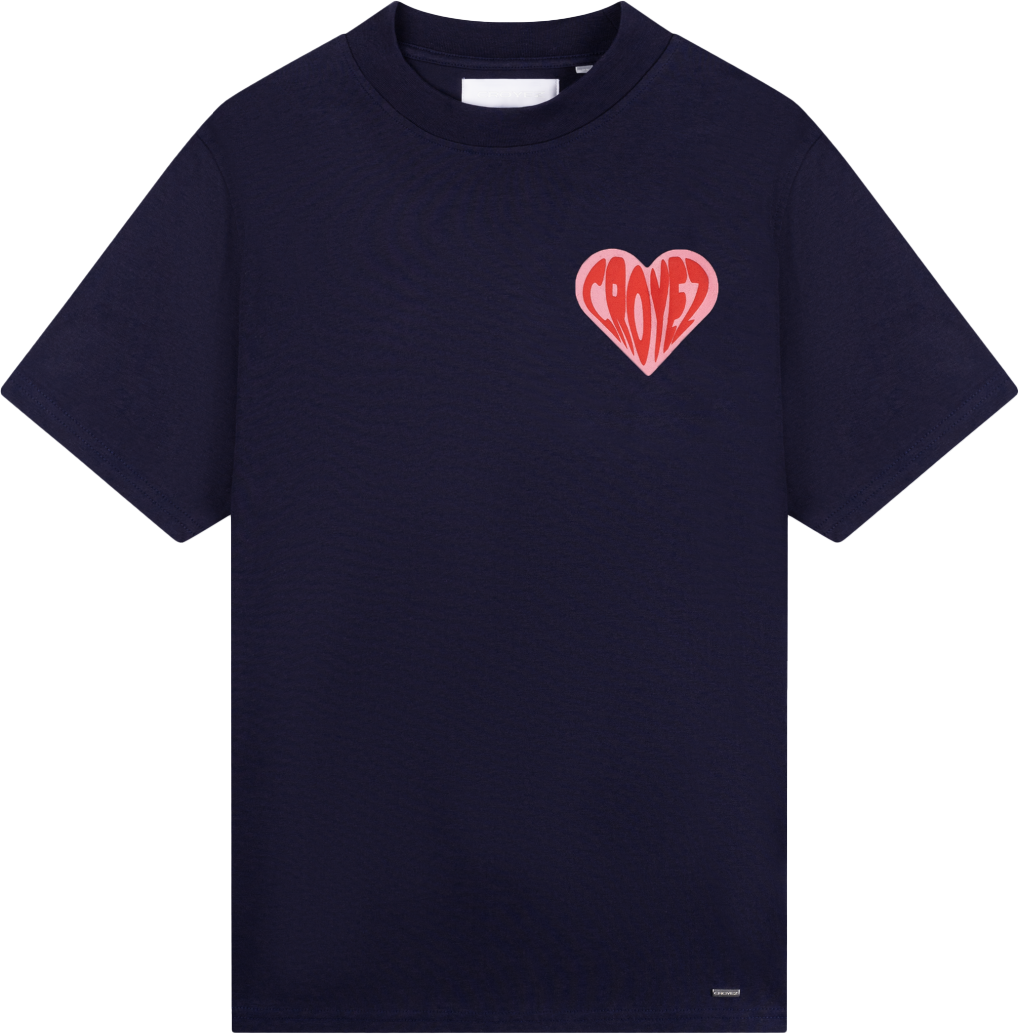 Croyez Croyez Puffed Heart T-Shirt Blauw