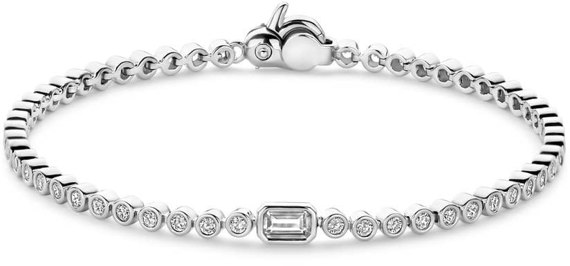 Ti Sento Ti Sento Armband 23043ZI Zilver met Briljant en Baquette geslepen Zirkonia 16cm Divers