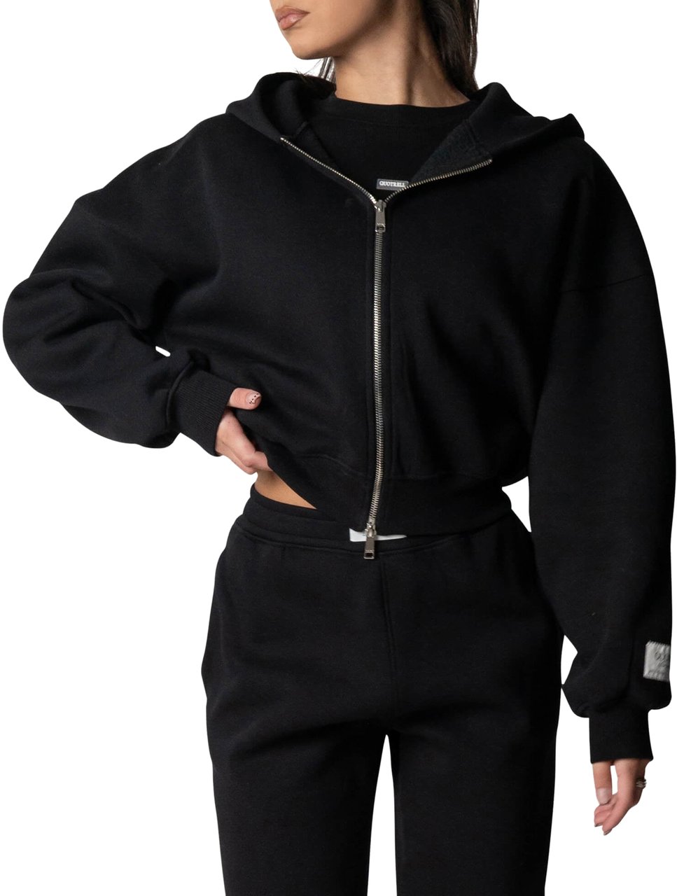Quotrell Jada Zip Hoodie | Black Zwart