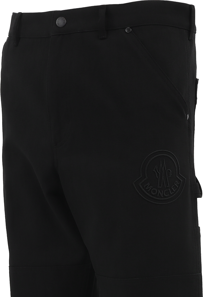 Moncler Heren Logo Embroidered Track Zwart Zwart