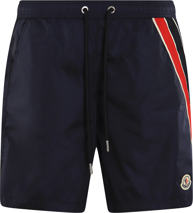 Moncler Heren Tricolour Beachwear Zwart Blauw