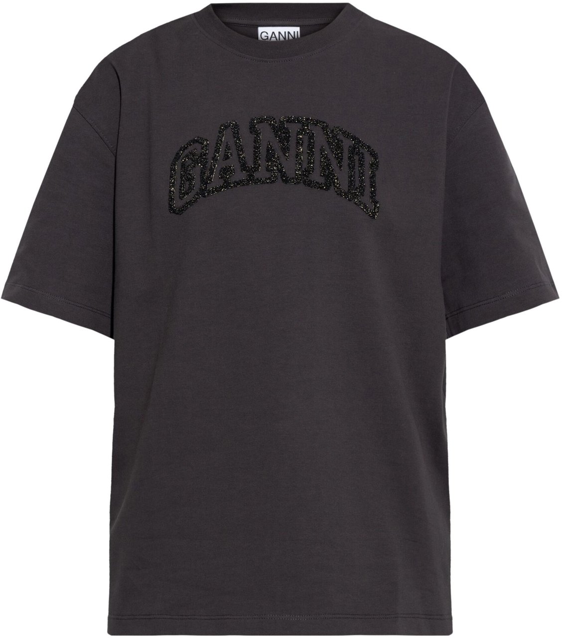 Ganni t-shirt black Zwart