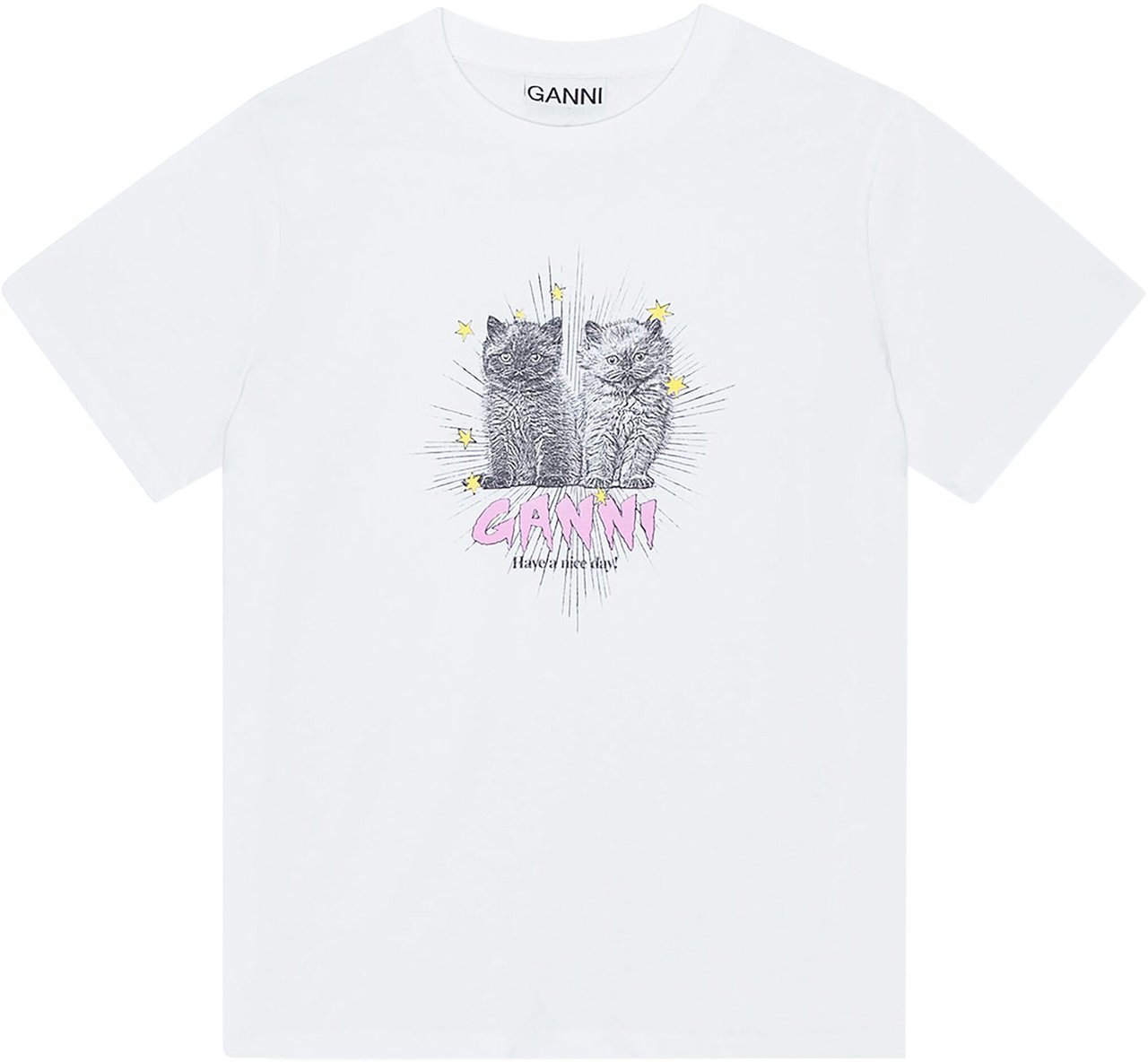 Ganni t-shirt wit Wit