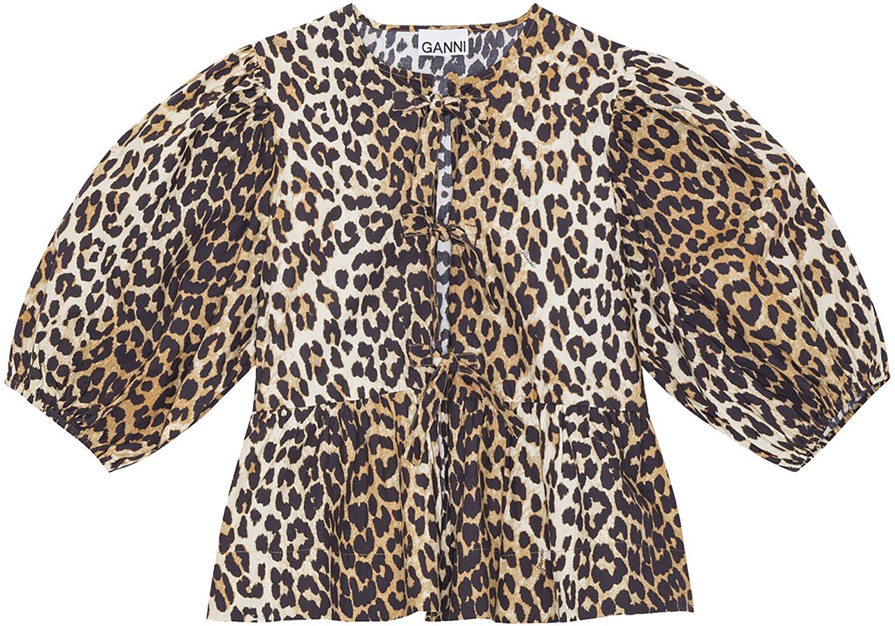 Ganni bloes leopard Dierenprint
