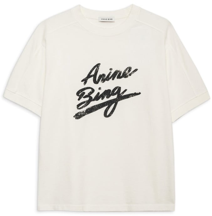 Anine Bing t-shirt wit logo Wit