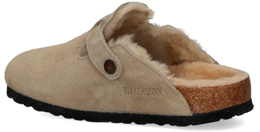 Birkenstock Shearling clogs 'Boston' Beige
