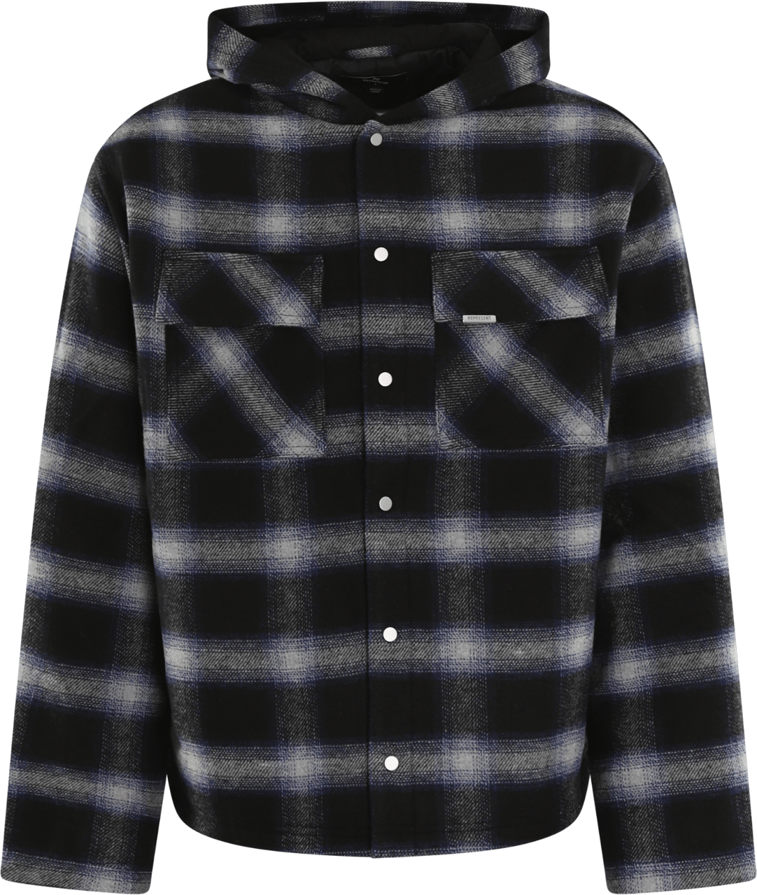 Represent Heren Hooded Overshirt Zwart