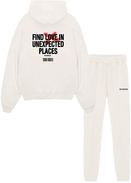 Richesse Unexpected Hoodie Creme Tracksuit Wit