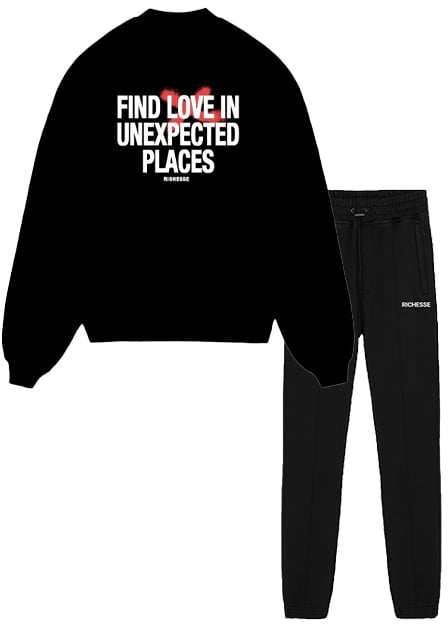 Richesse Unexpected Sweater Black Tracksuit Zwart