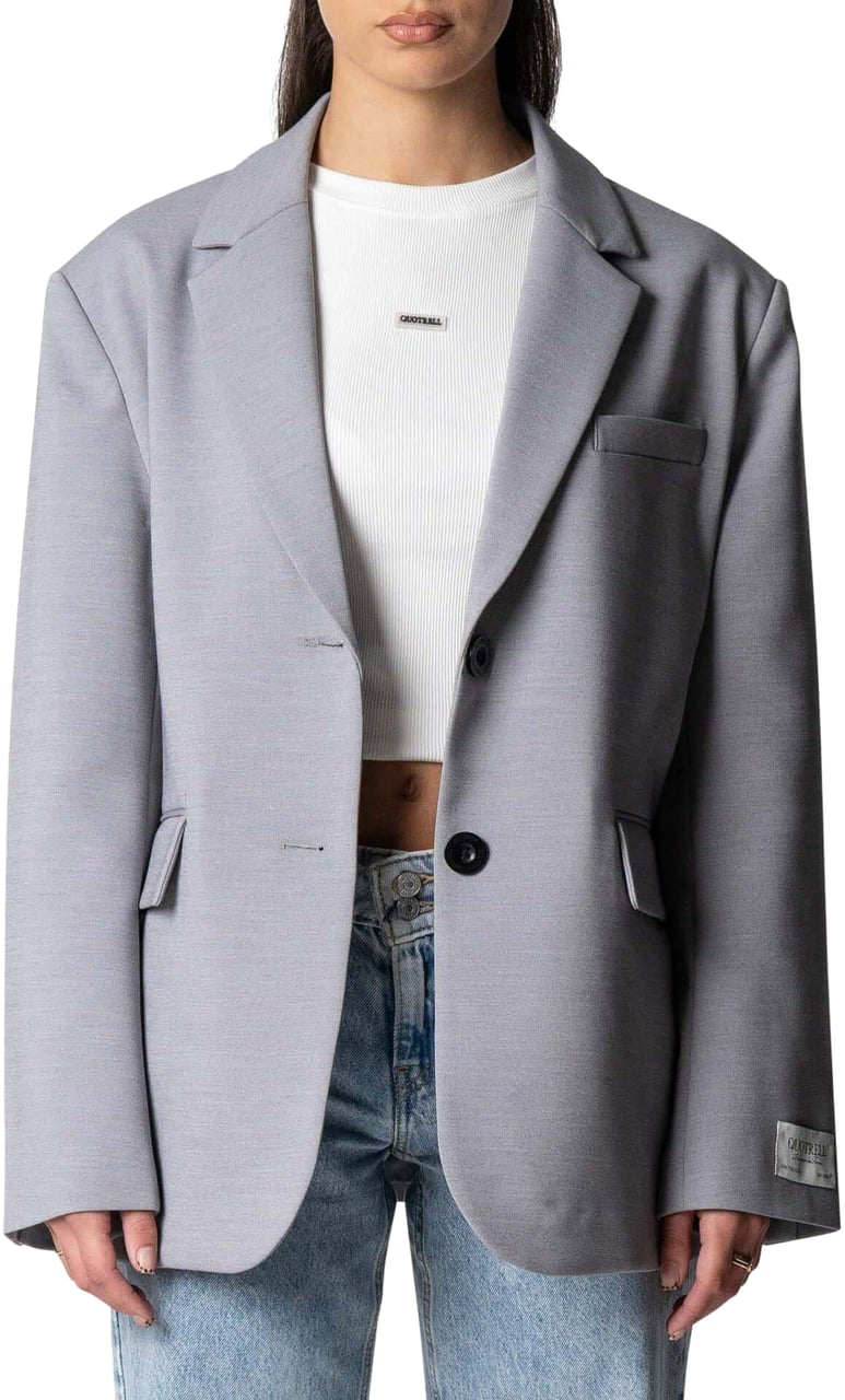 Quotrell Fee Oversized Blazer | Light Grey/white Grijs