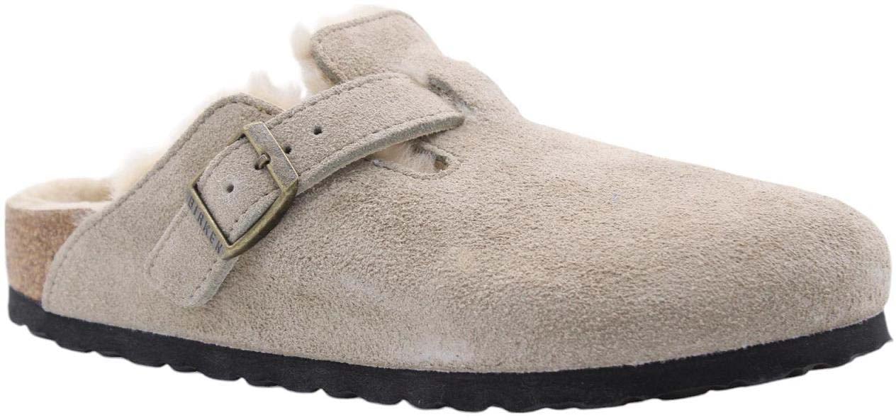 Birkenstock Shearling clogs 'Boston' Beige