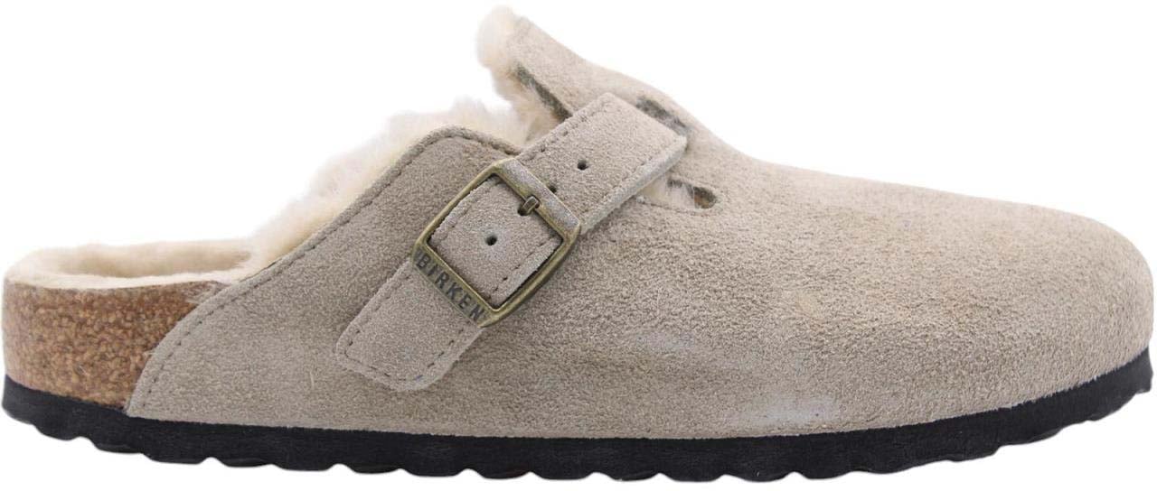 Birkenstock Shearling clogs 'Boston' Beige