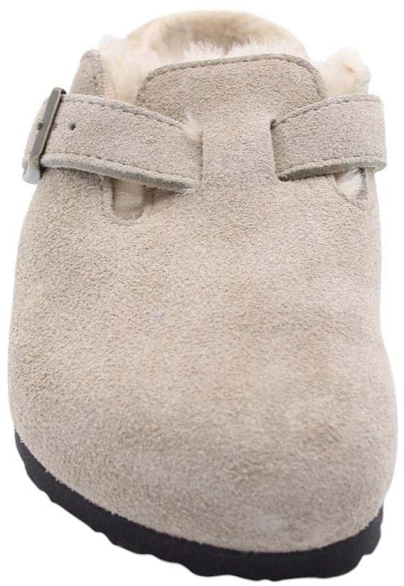 Birkenstock Shearling clogs 'Boston' Beige