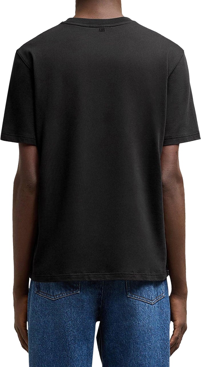 AMI Paris CLASSIC ADC EMBOSSE TSHIRT BLACK Zwart
