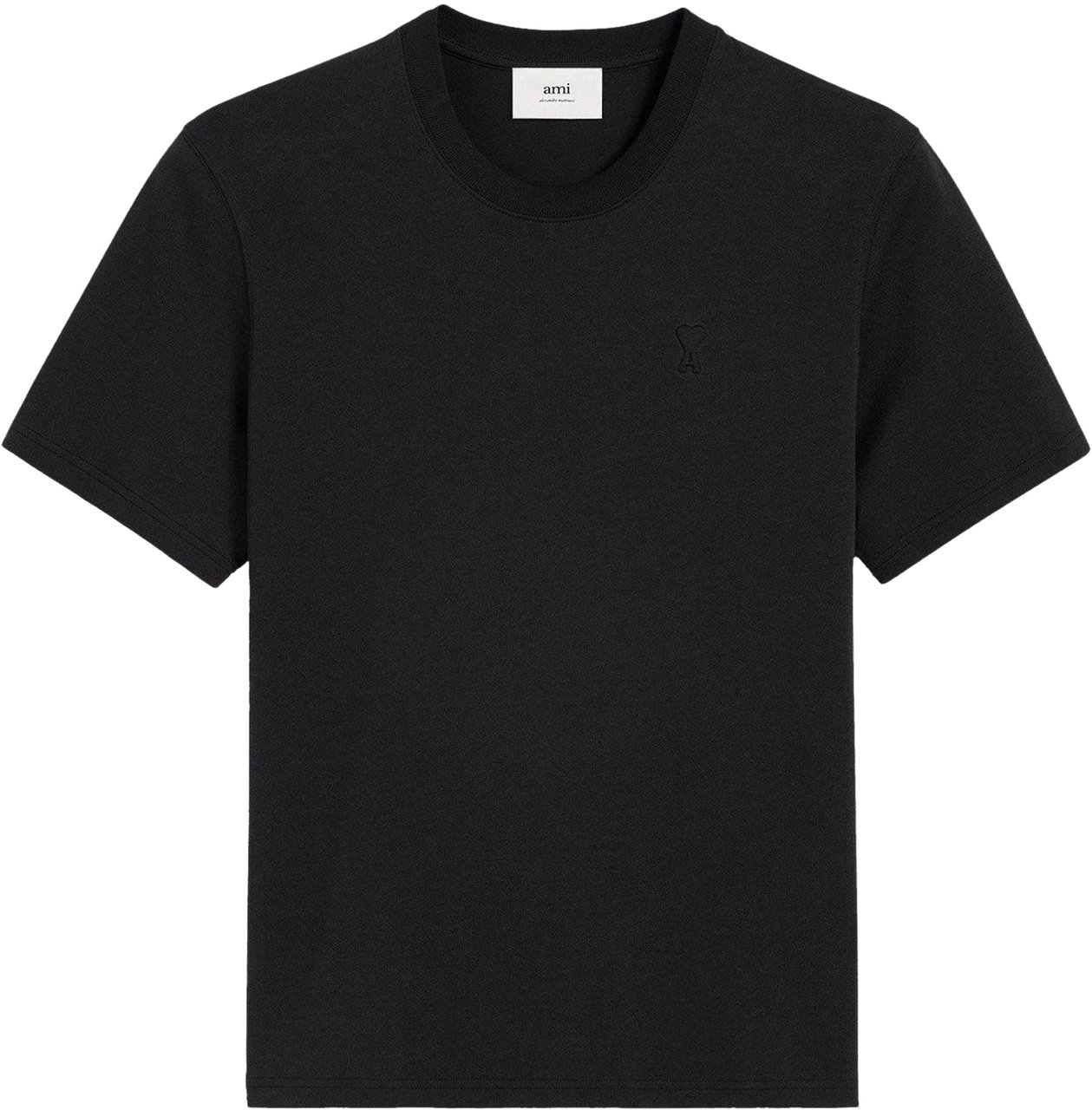AMI Paris CLASSIC ADC EMBOSSE TSHIRT BLACK Zwart