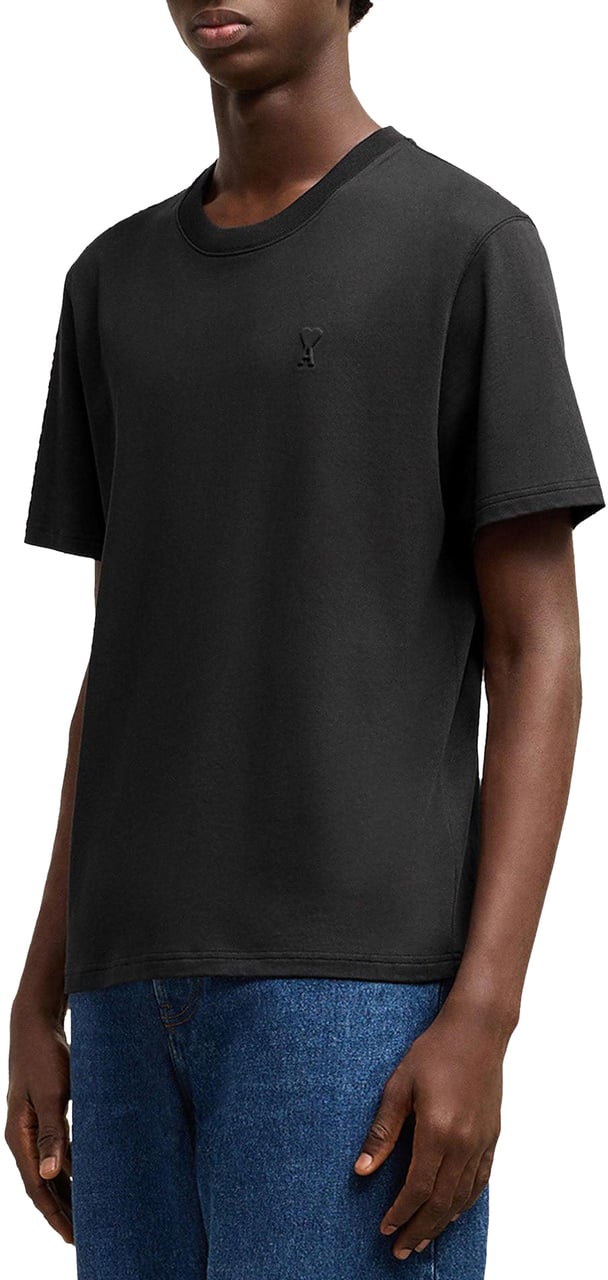 AMI Paris CLASSIC ADC EMBOSSE TSHIRT BLACK Zwart
