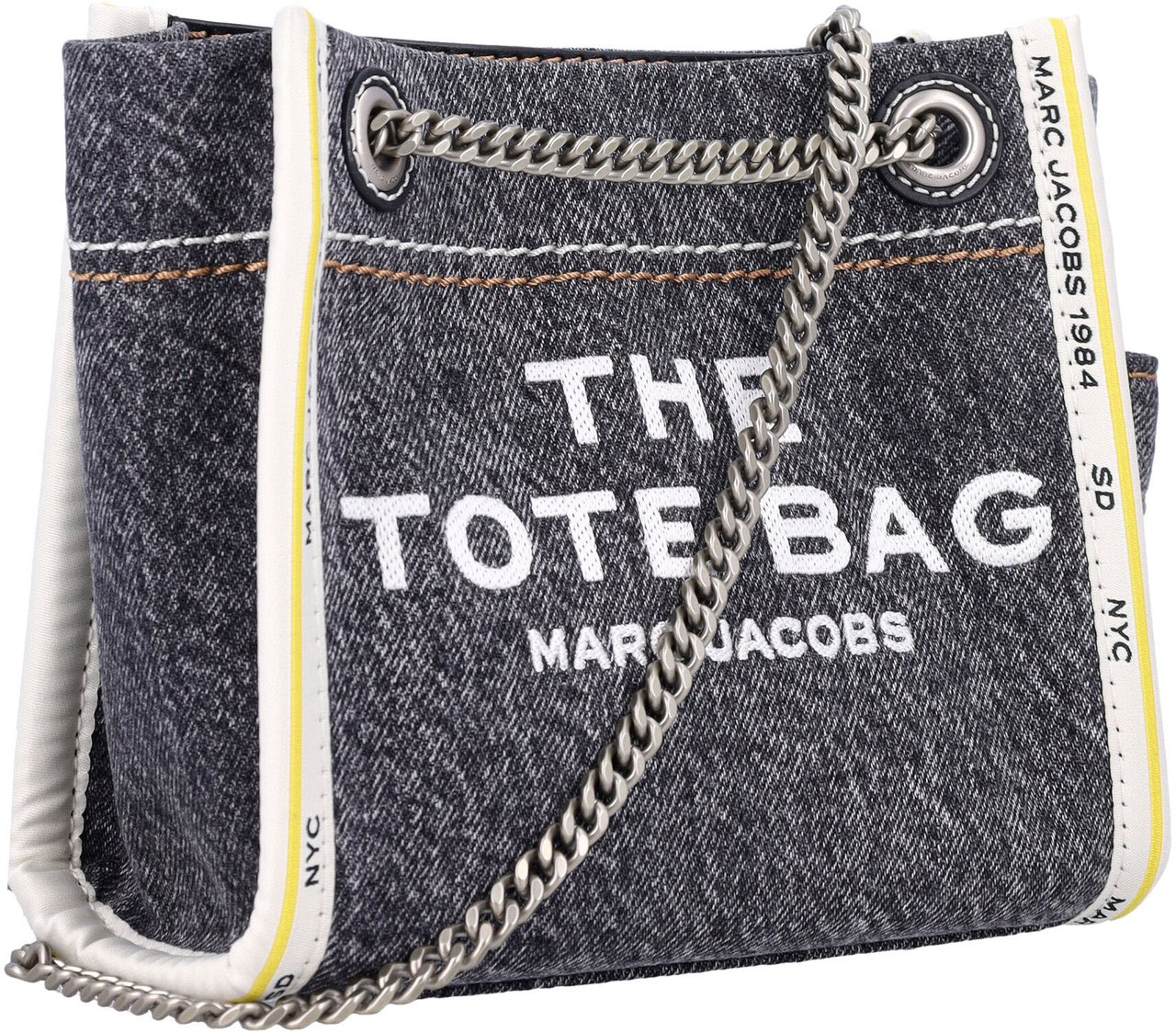 Marc Jacobs The Crossbody Tote Chain Denim Black Wash Zwart