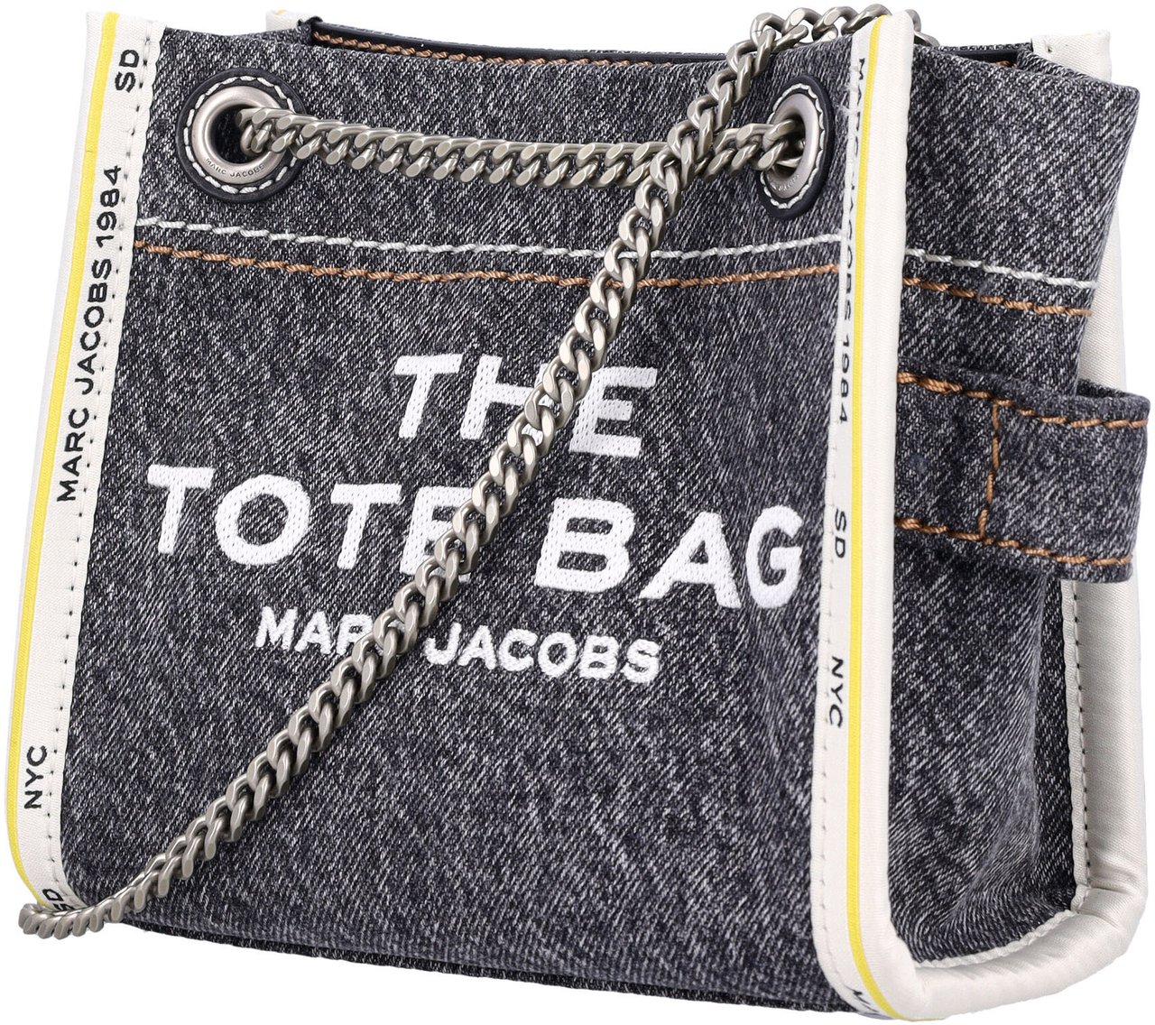 Marc Jacobs The Crossbody Tote Chain Denim Black Wash Zwart