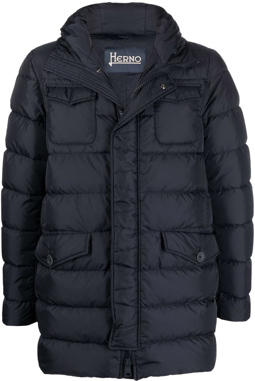 Herno Herno Midnight blue nylon down jacket Blauw
