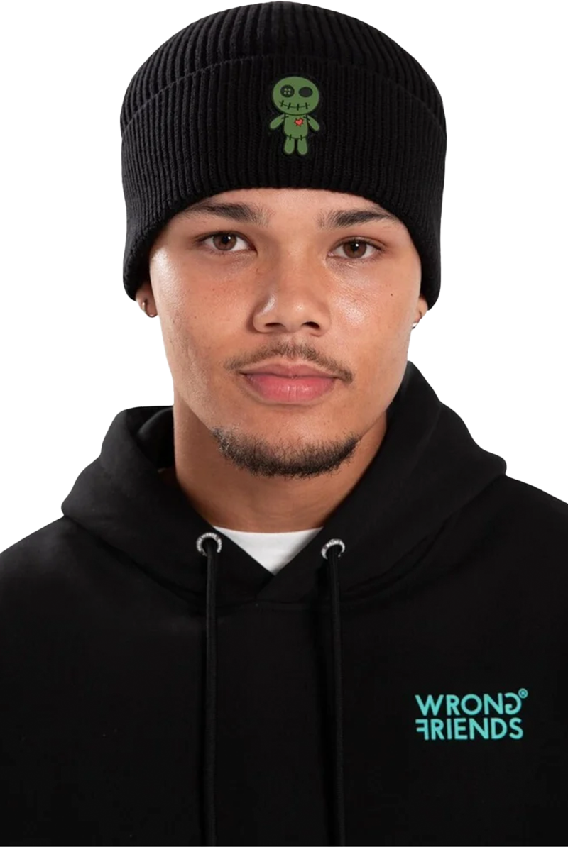 Wrong Friends VOODOO BEANIE - BLACK Zwart
