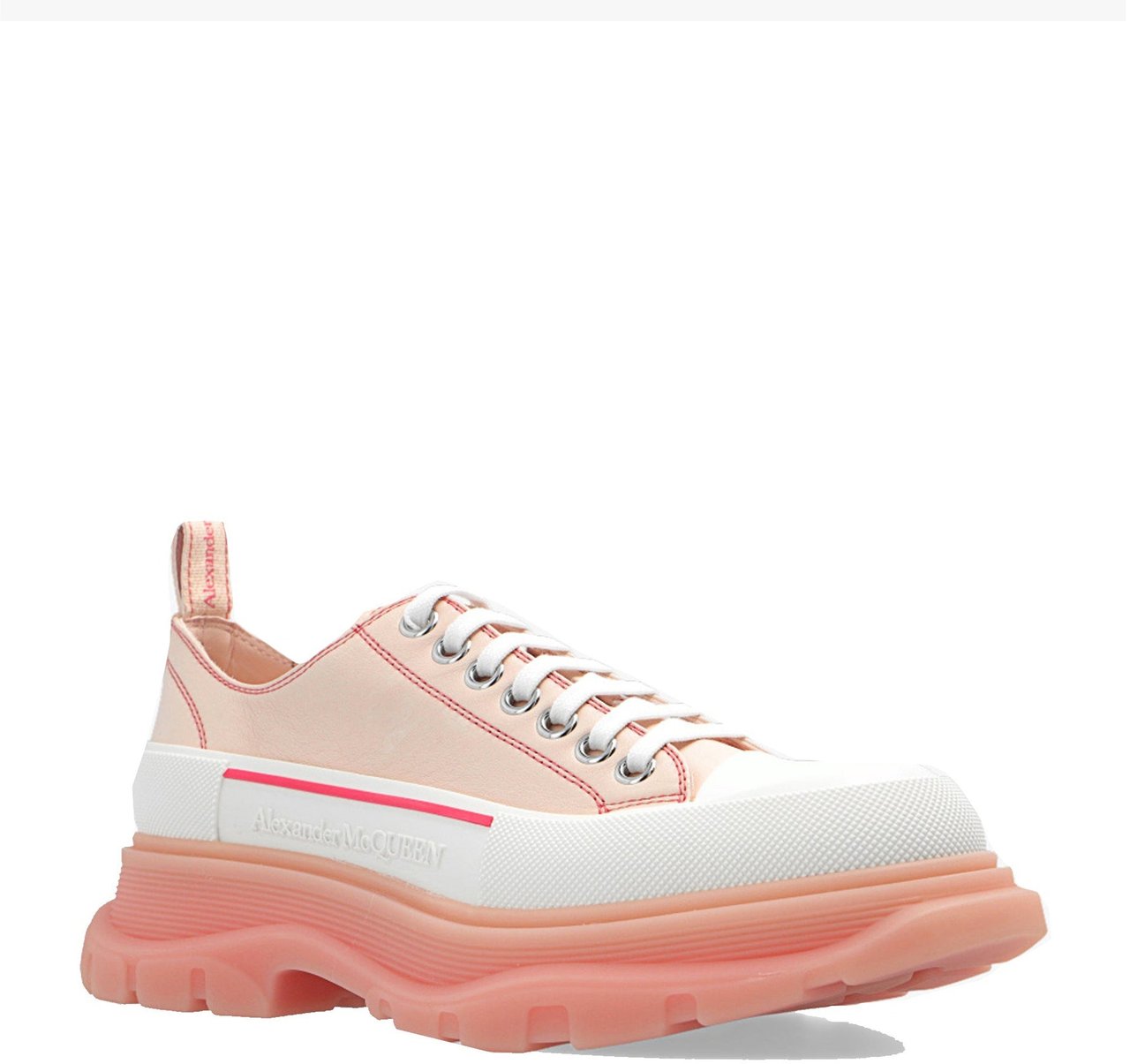 Alexander McQueen Alexander Mcqueen Tread Slik Leather Sneakers Roze