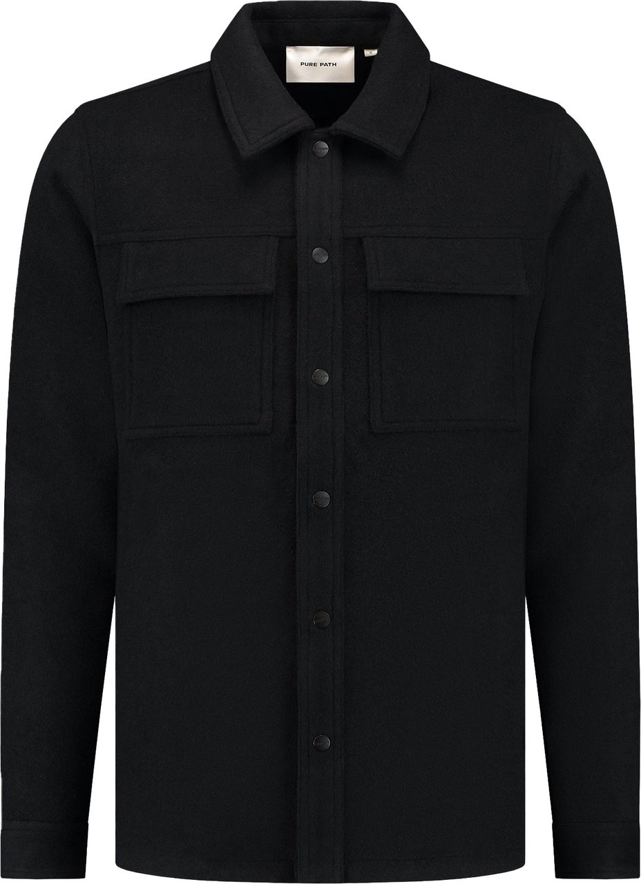 Pure Path Flannel Overshirt Black Zwart