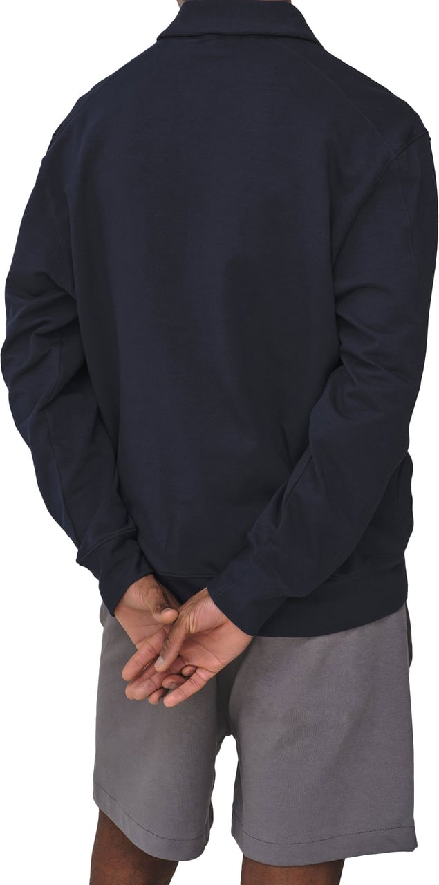 Valenza Polo Zip Sweater Navy Blue Blauw