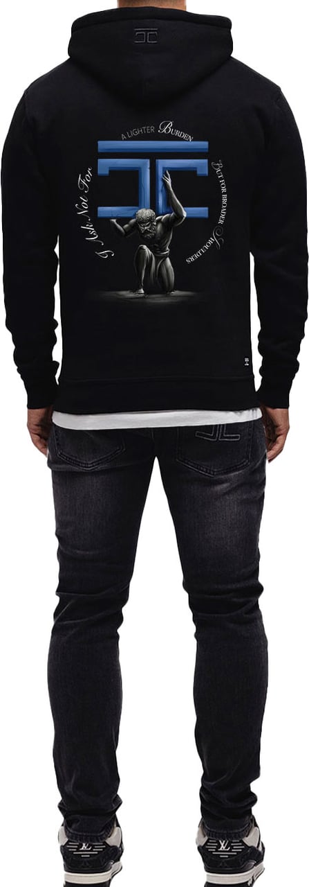 JORCUSTOM Atlas Slim Fit Hoodie Black Zwart