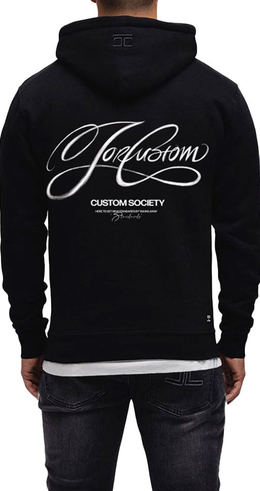 JORCUSTOM Signature Slim Fit Hoodie Black Zwart